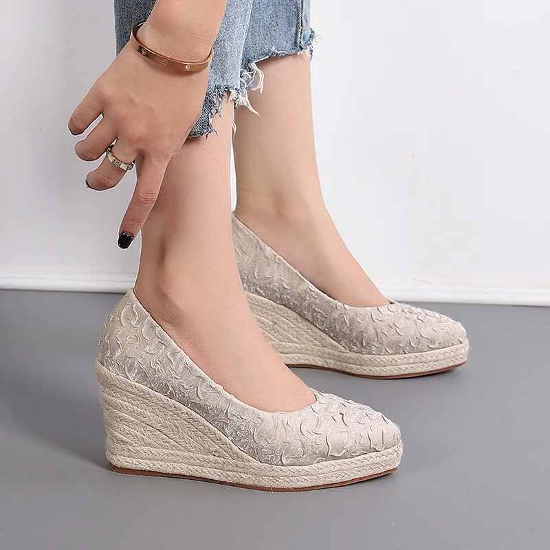 Wedge Espadrille Women - 8cm Size 34-42 Breathable Comfortable Floral