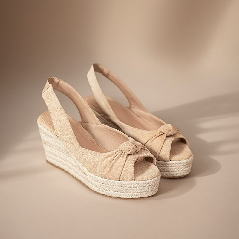 LIHUAMAO beige espadrille peep - Wedge Espadrille Women ulasan dan harga