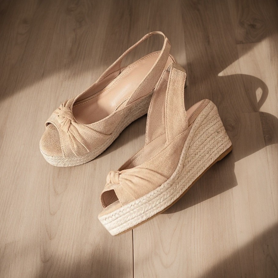 LIHUAMAO beige espadrille peep - Wedge Espadrille Women ulasan dan harga