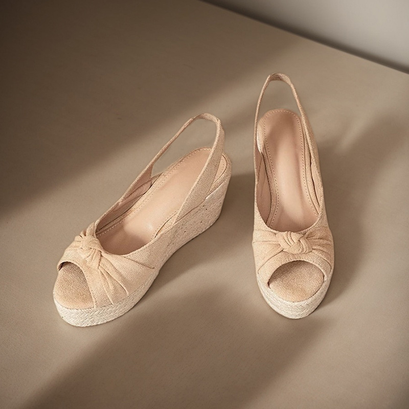 LIHUAMAO beige espadrille peep - Wedge Espadrille Women ulasan dan harga