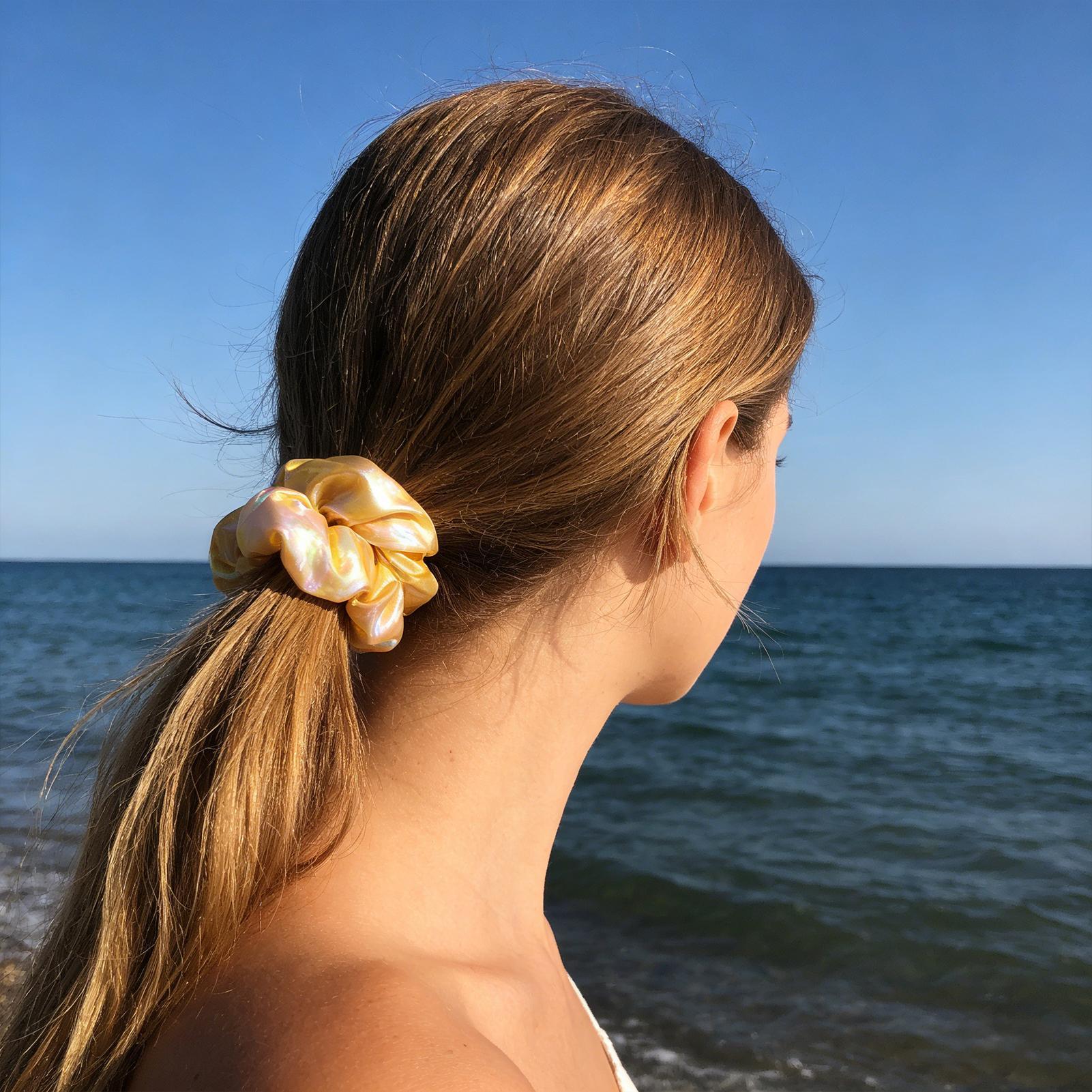 Soft Hair Scrunchies with Zipp - Headband Summer Knit ulasan dan harga