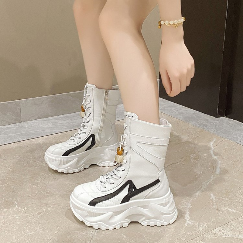 New Women 8CM Chunky Mid-Calf  - Wedge Espadrille Women ulasan dan harga
