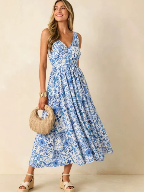 Summer 2026 Large Size Floral  - Linen Dress Wrap ulasan dan harga