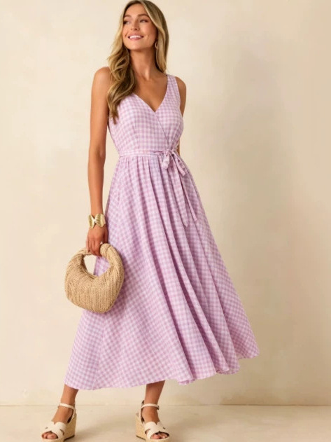 Summer 2026 Large Size Floral  - Linen Dress Wrap ulasan dan harga