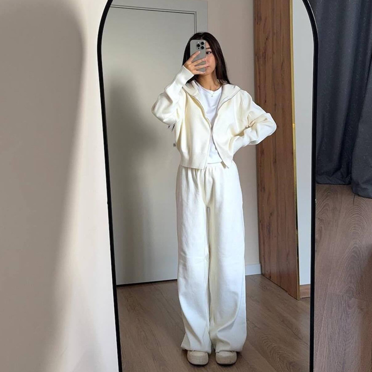 Women Matching Sets Knitted Ca - Linen Pant Wide ulasan dan harga