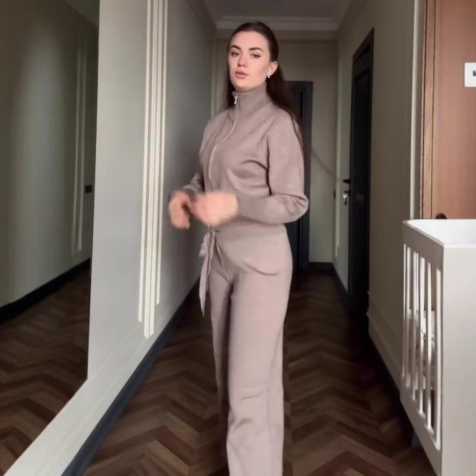 Women Matching Sets Knitted Ca - Linen Pant Wide ulasan dan harga