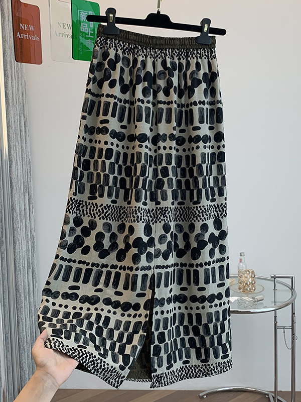 Retro Floral Print Loose Light - Midi Skirt Floral ulasan dan harga