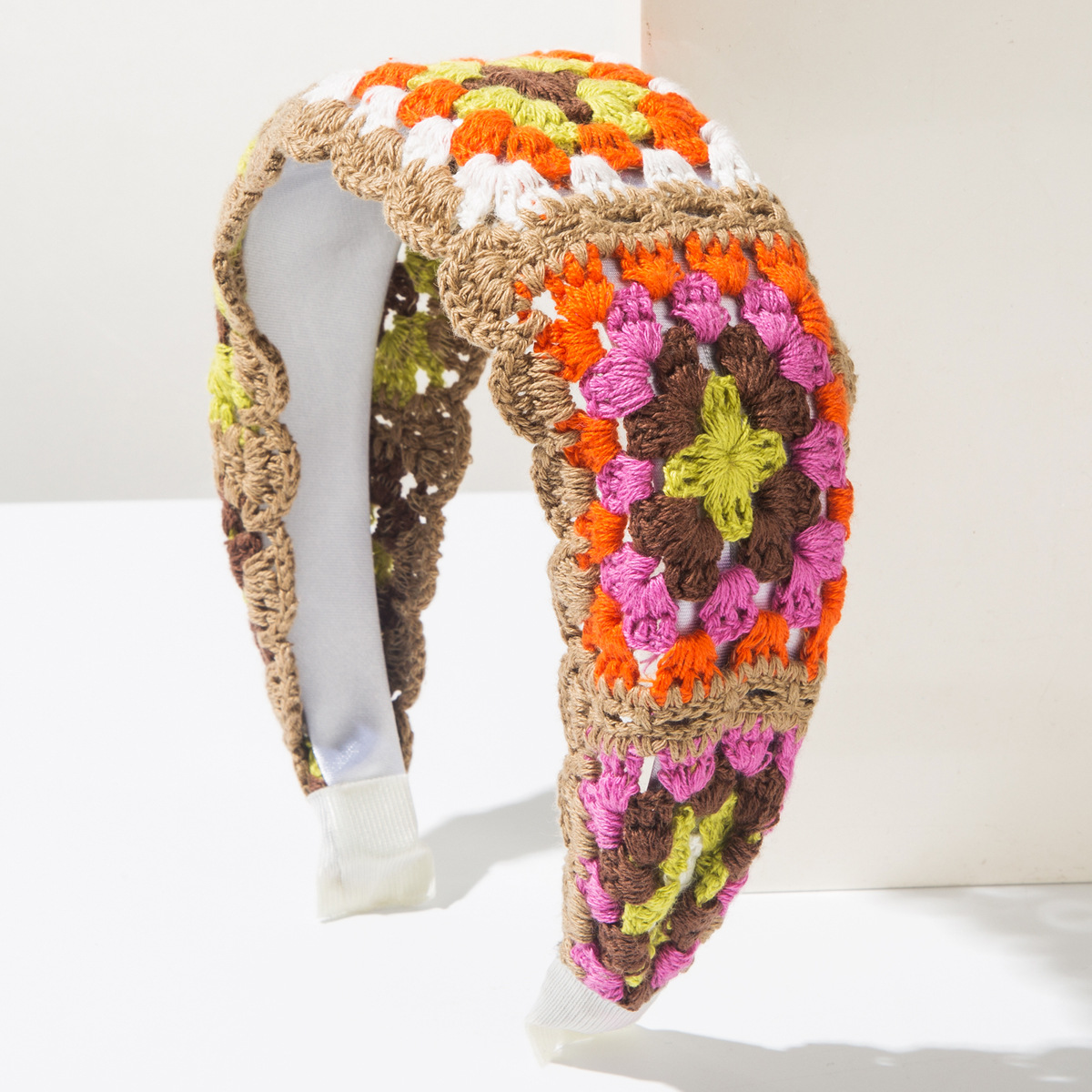 Boho Hand Knit Crochet Flower  - Headband Summer Knit ulasan dan harga
