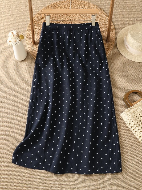 High Waist Floral Half Skirt T - Midi Skirt Floral ulasan dan harga