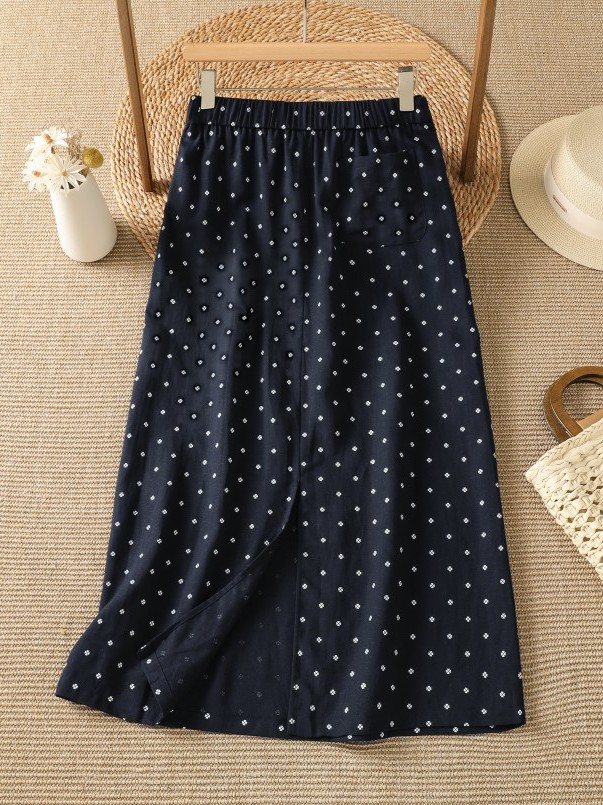High Waist Floral Half Skirt T - Midi Skirt Floral ulasan dan harga