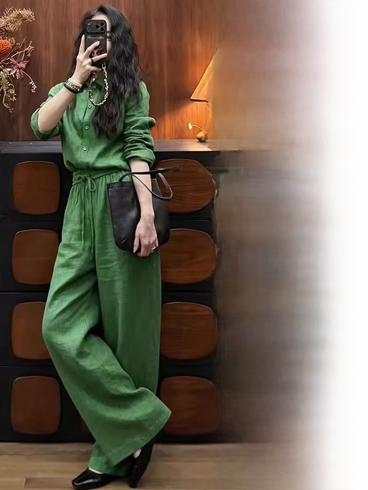 Loose Fit Linen Shirt And Wide - Linen Pant Wide ulasan dan harga