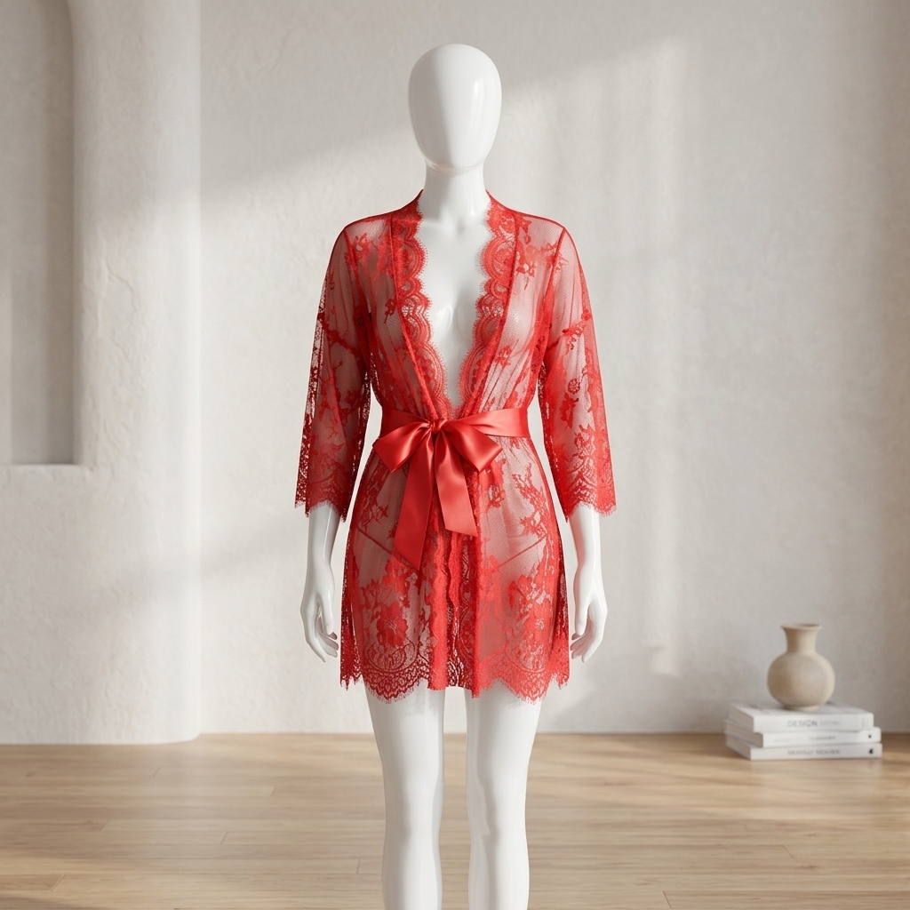 Women's Sheer Floral Lace Ling - Kimono Sheer Floral ulasan dan harga