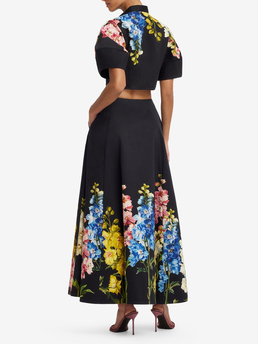 VGH Elegant Floral Printed Two - Midi Skirt Floral ulasan dan harga